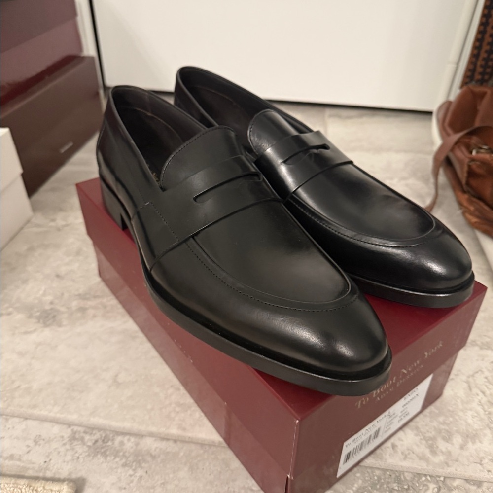 Men's Black Leather Loafers